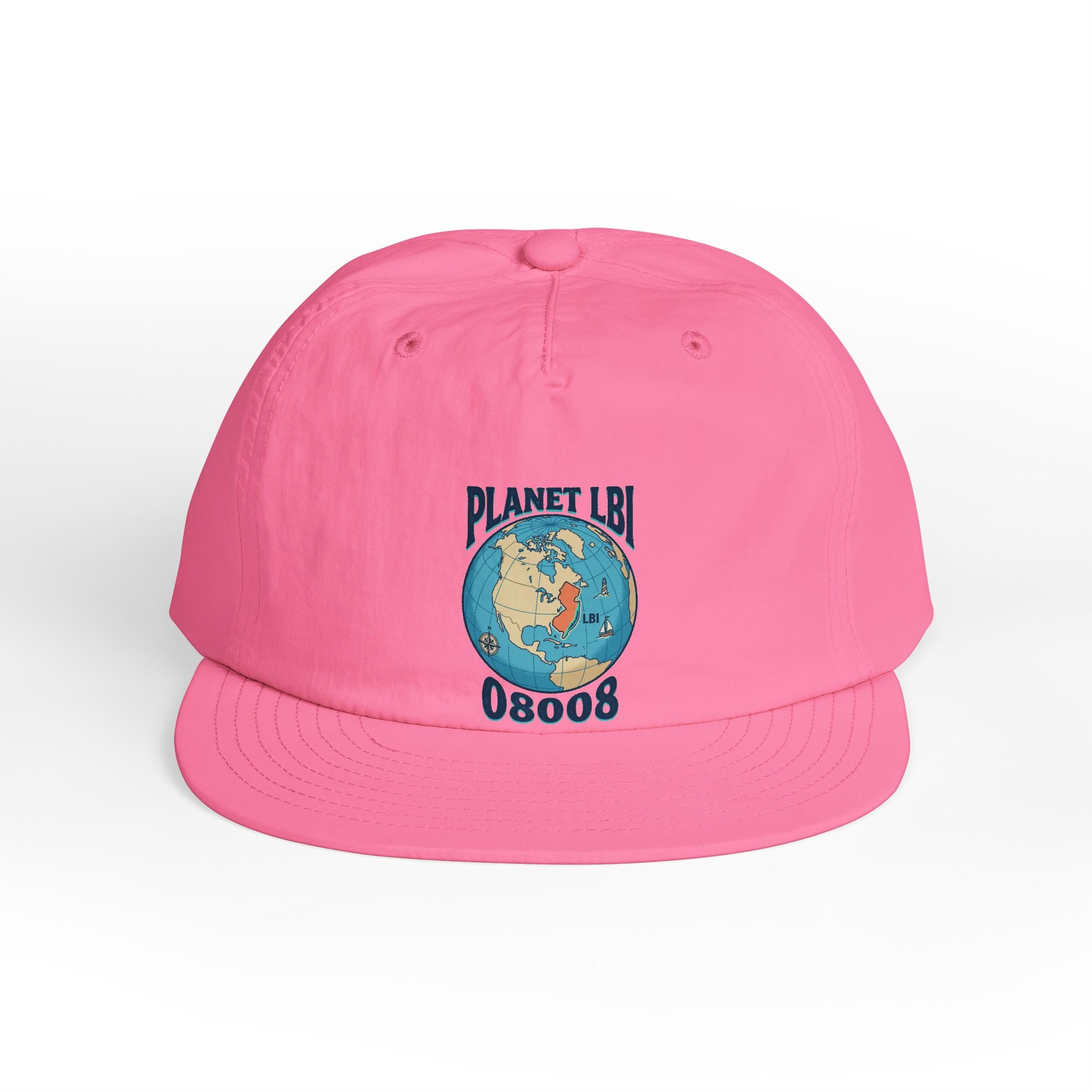 Planet LBI 08008 NJ Embroidered Globe Baseball Hat