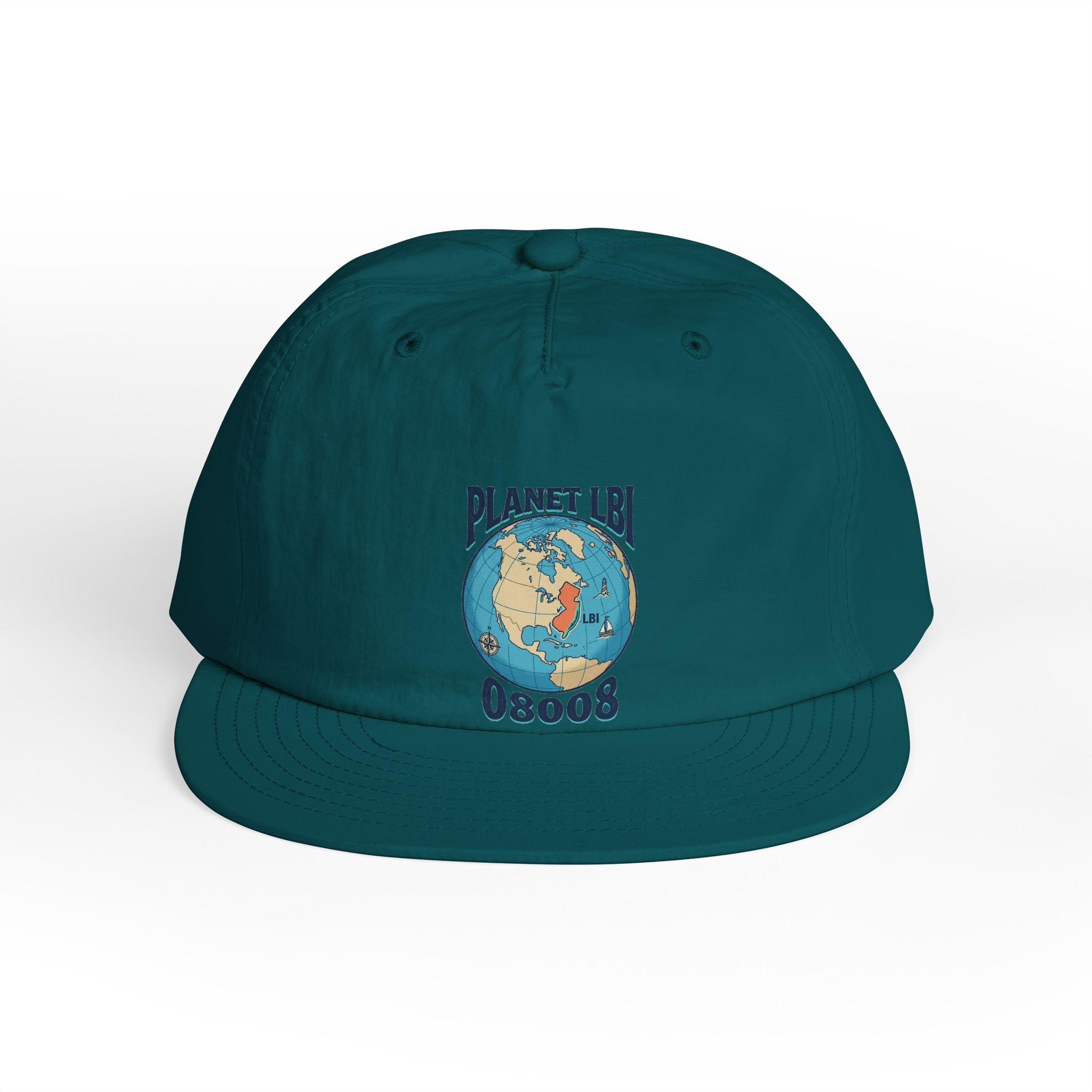 Planet LBI 08008 NJ Embroidered Globe Baseball Hat