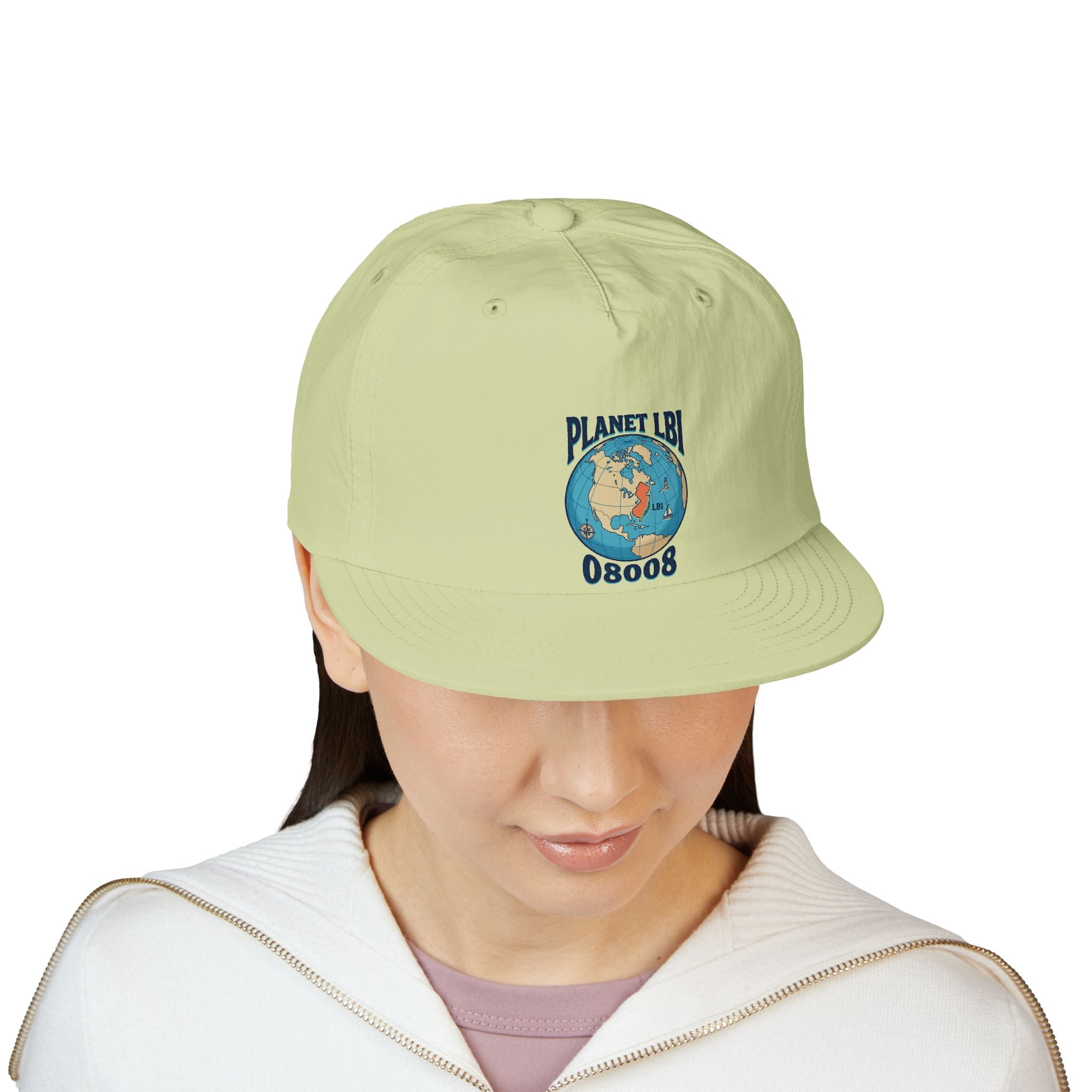Planet LBI 08008 NJ Embroidered Globe Baseball Hat