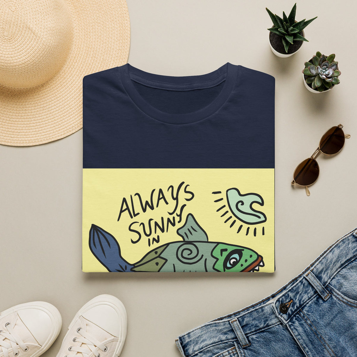 Always Sunny in LBI T-Shirt — Beachy Fish Graphic Tee