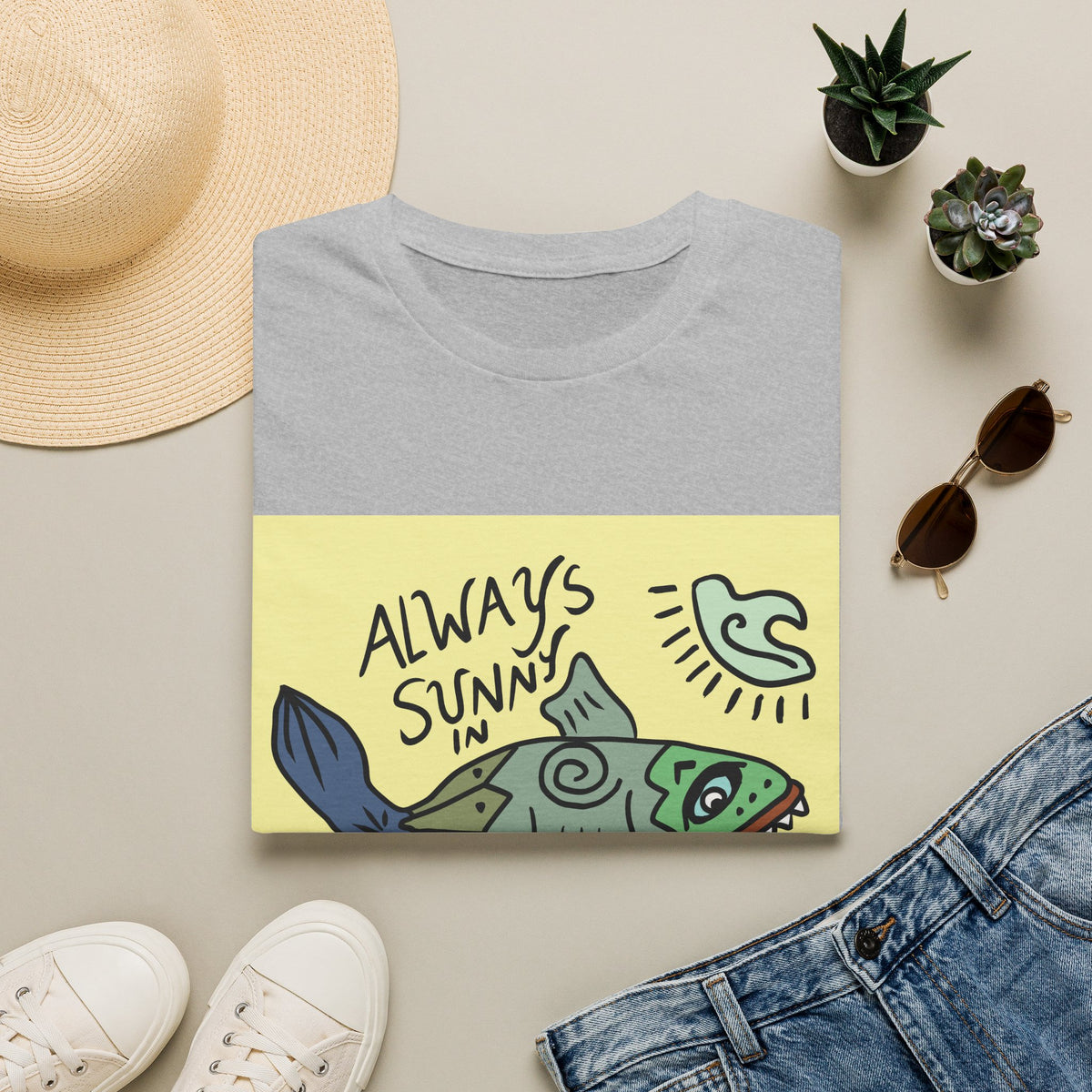 Always Sunny in LBI T-Shirt — Beachy Fish Graphic Tee