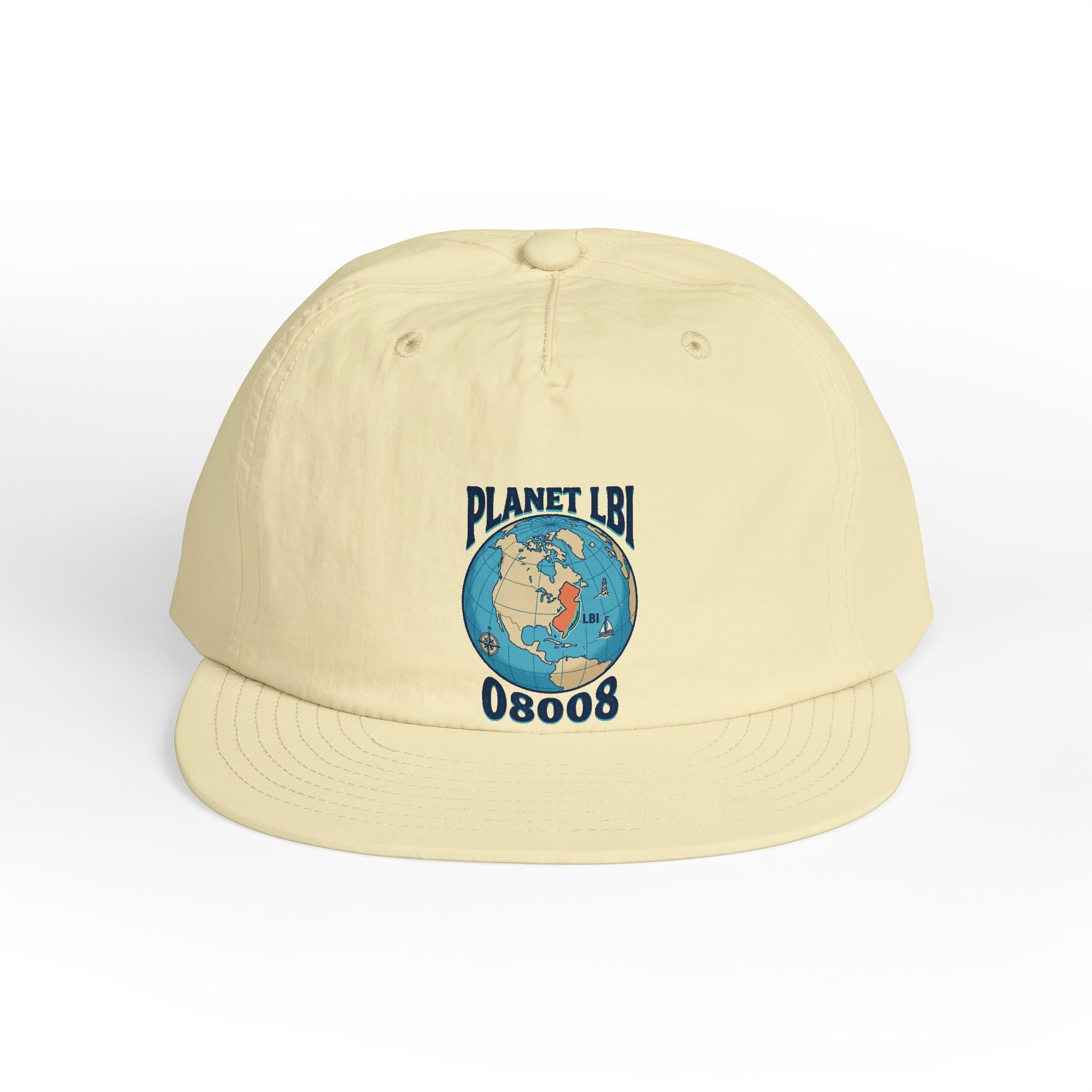 Planet LBI 08008 NJ Embroidered Globe Baseball Hat
